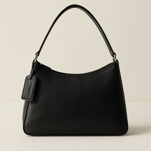 Aurielle Black Leather Shoulder Bag Handbag Card Case Key Chain 11.5x8.5"x4" NWT